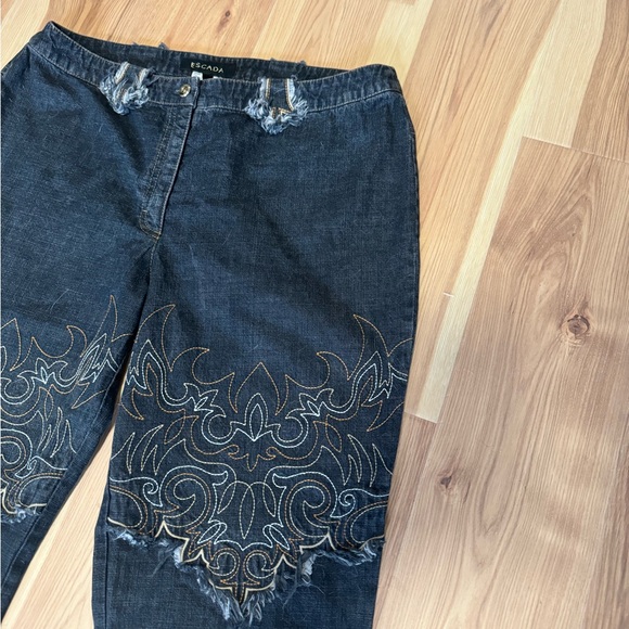 90s Y2K Escada Western Boho Bootcut Jeans - Picture 2 of 5